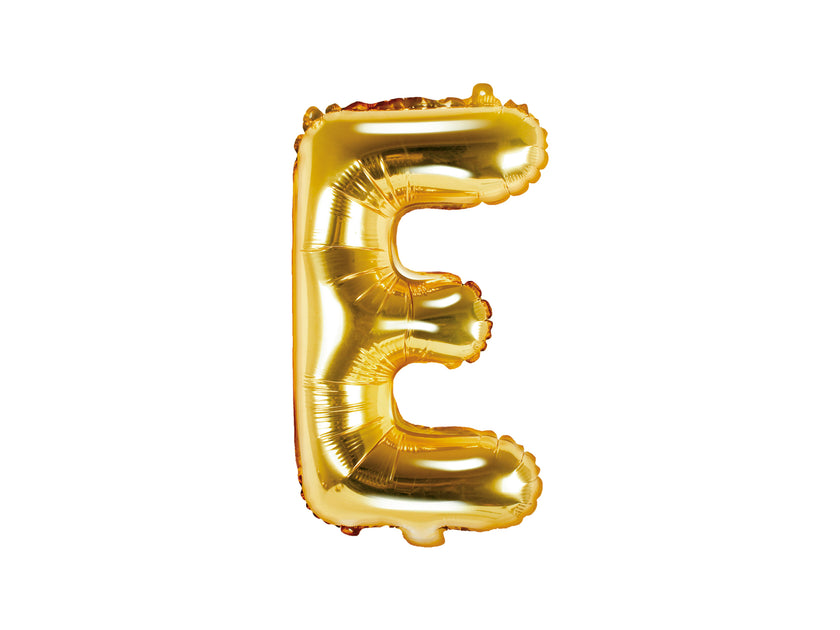 Ballon aluminium lettre E doré (35cm)