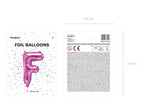 Ballon aluminium lettre F rose foncé (35cm)