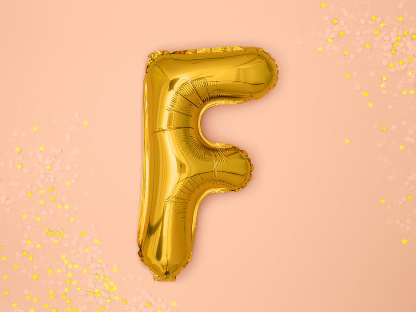 Ballon aluminium lettre F doré