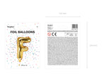 Ballon aluminium lettre F doré