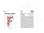 Ballon aluminium lettre F rose gold