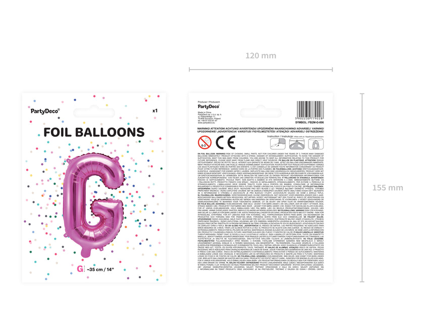 Ballon aluminium lettre G rose foncé