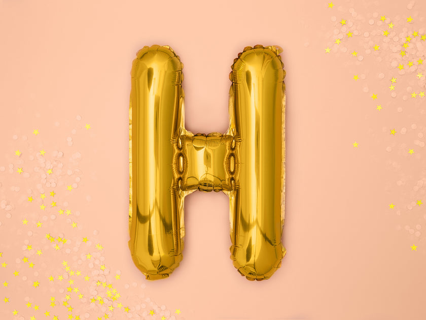 Ballon aluminium lettre H doré