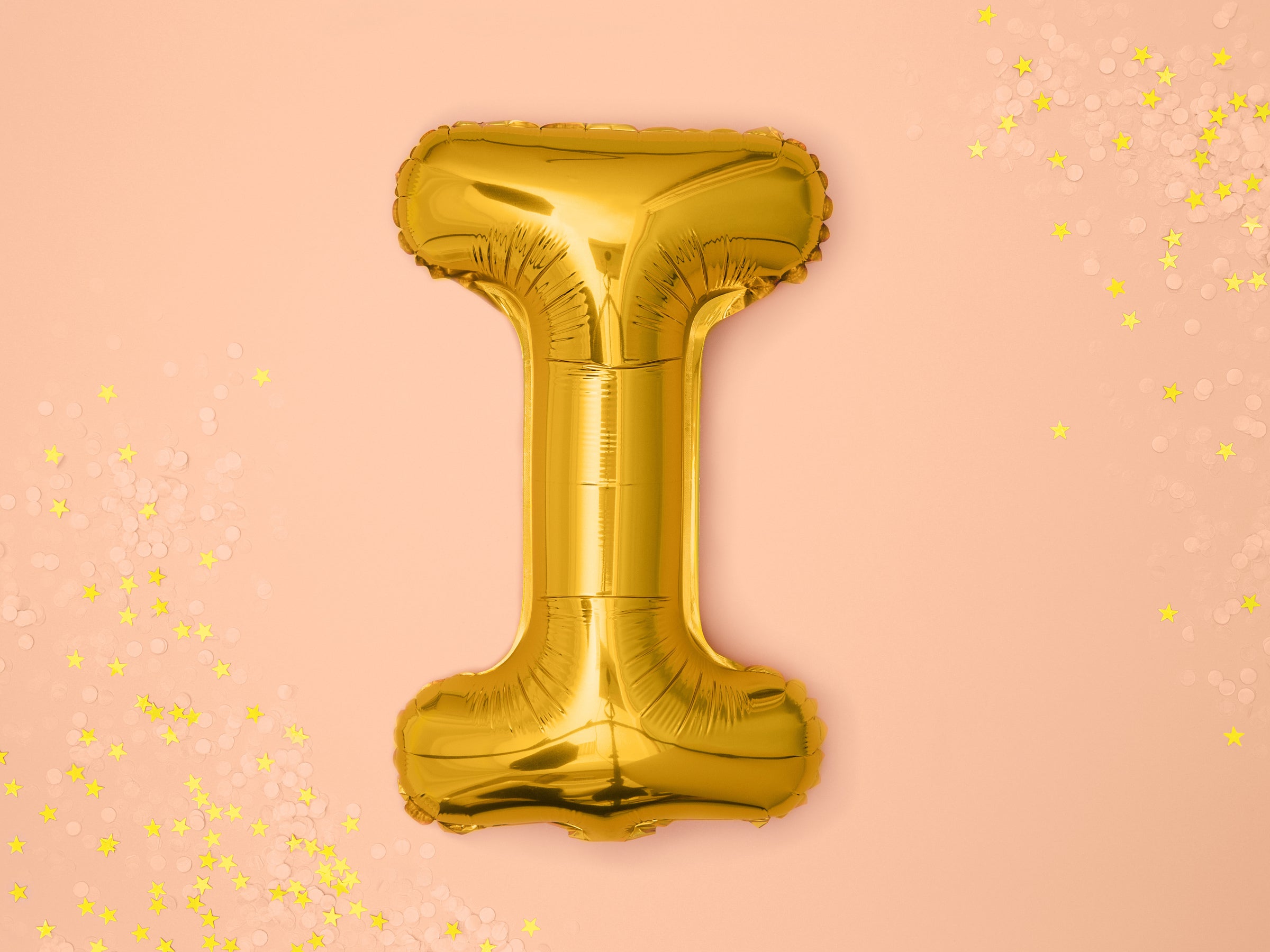 Ballon aluminium lettre I doré