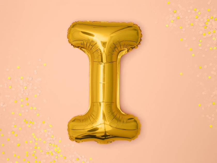 Ballon aluminium lettre I doré