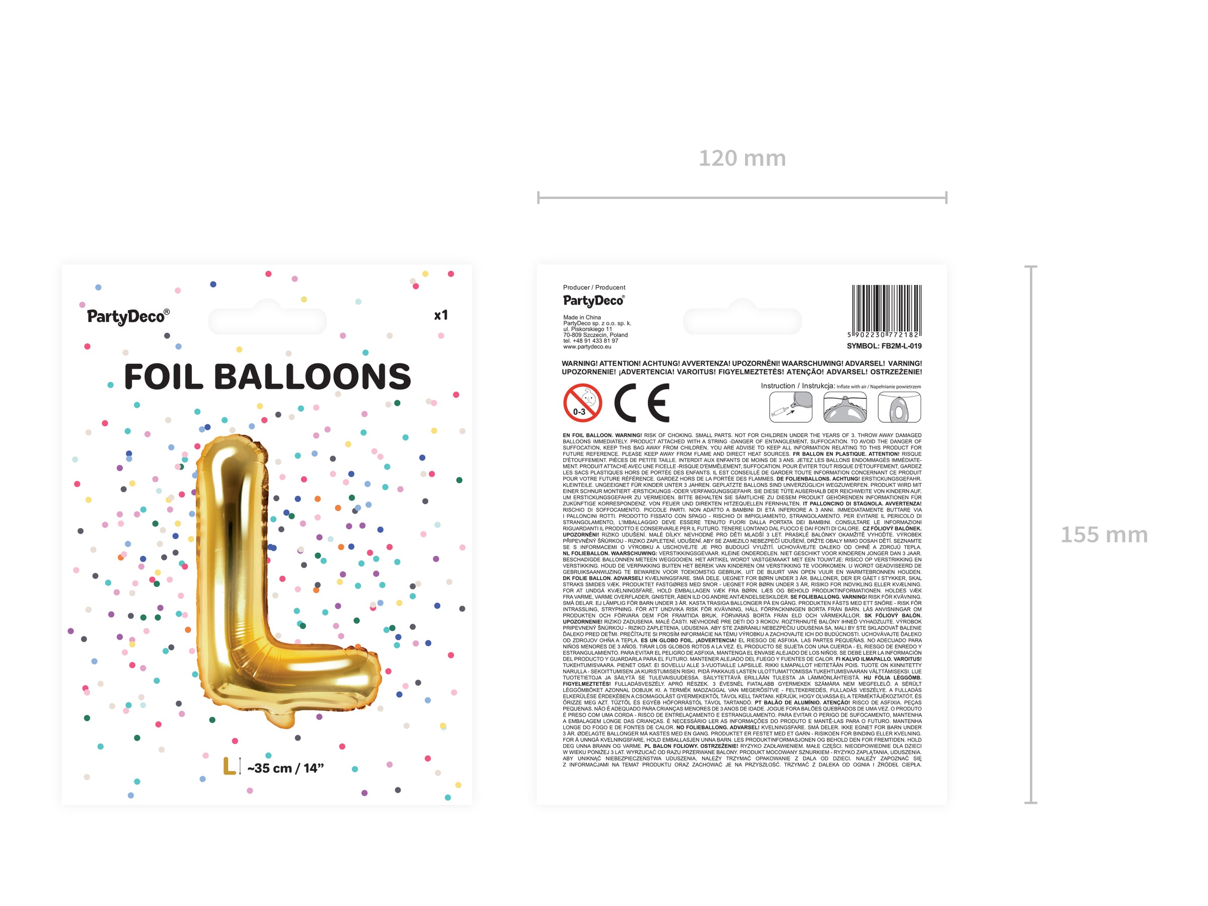 Ballon aluminium lettre L doré