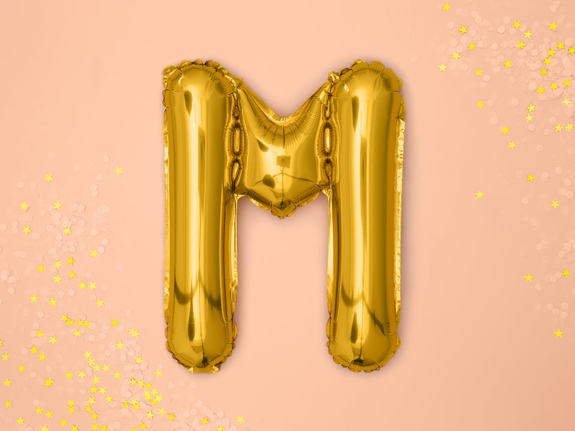 Ballon aluminium lettre M doré