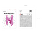 Ballon aluminium lettre N rose foncé