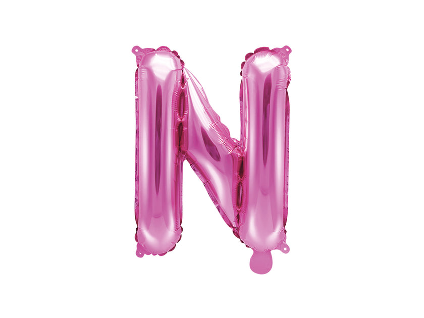 Ballon aluminium lettre N rose foncé