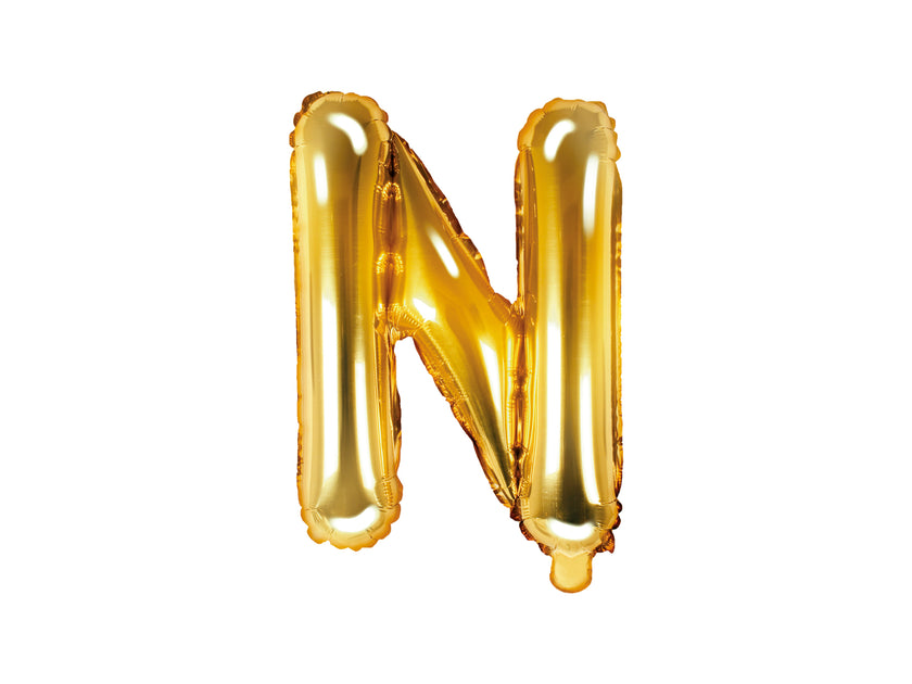 Ballon aluminium lettre N doré