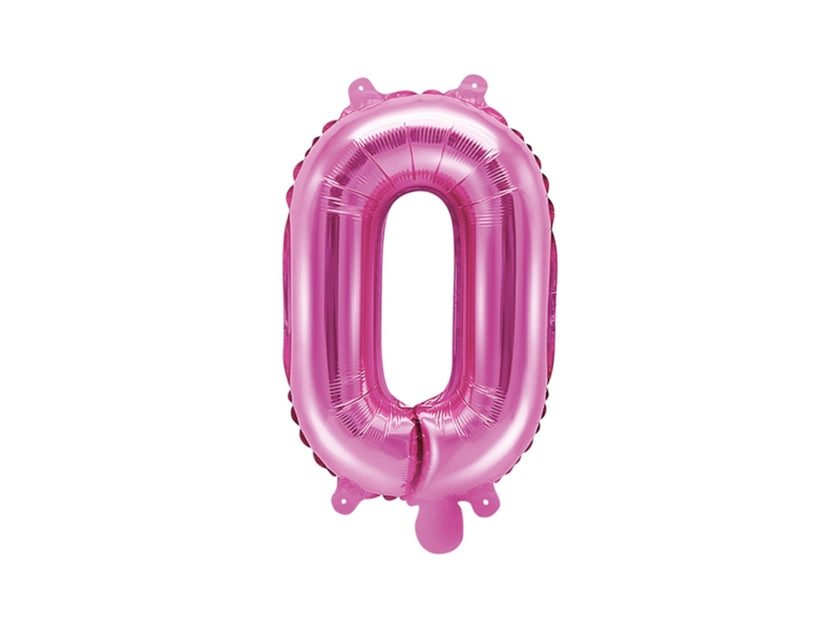Ballon aluminium lettre O rose foncé