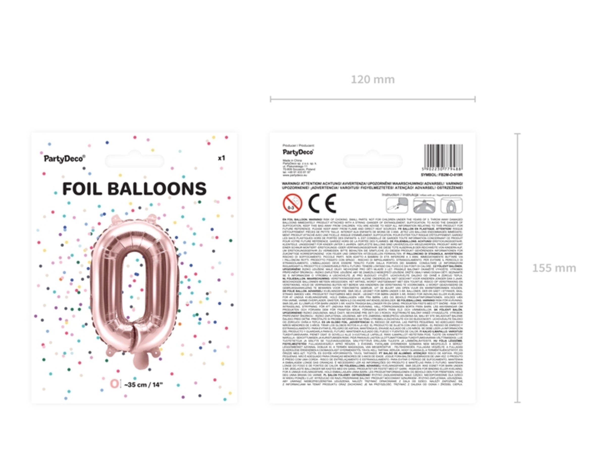Ballon aluminium lettre O rose gold