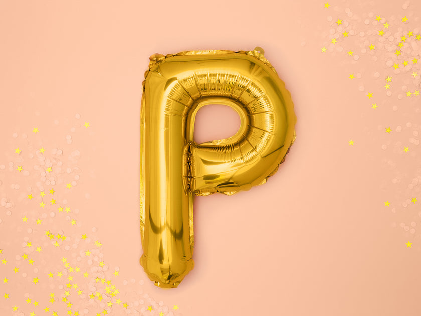 Ballon aluminium lettre P doré