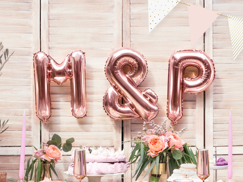 Ballon aluminium lettre P rose gold