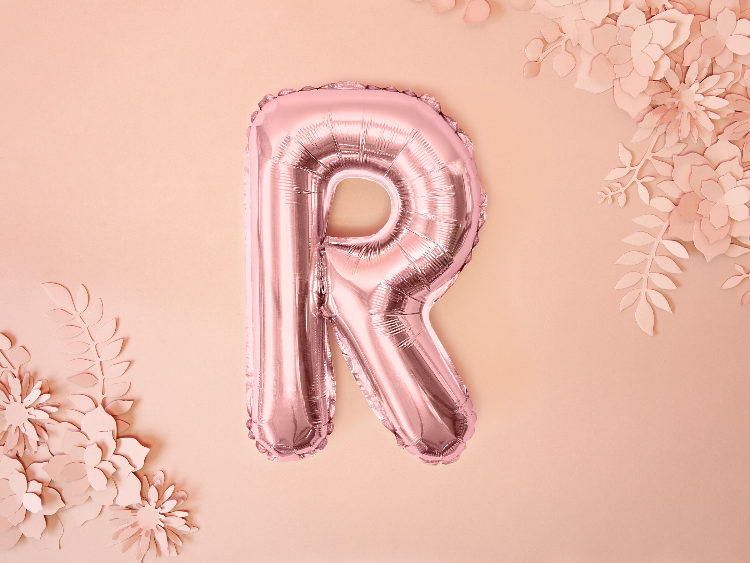 Ballon aluminium lettre R rose gold