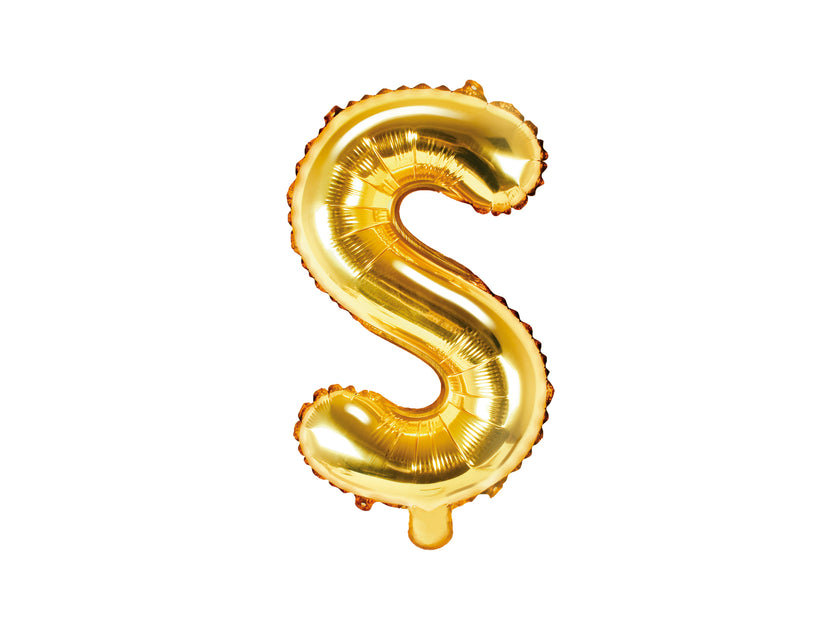 Ballon aluminium lettre S doré