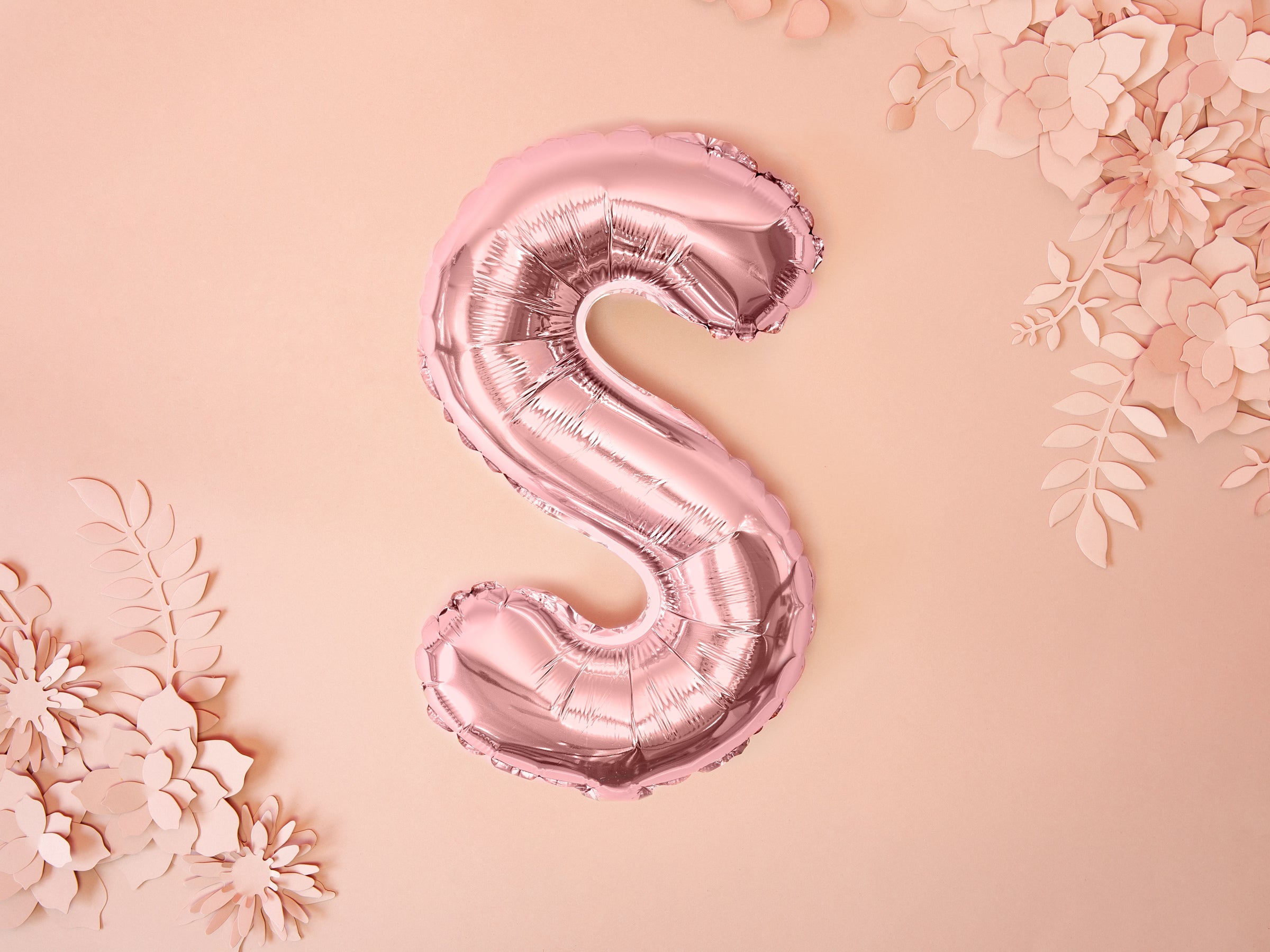 Ballon aluminium lettre S rose gold