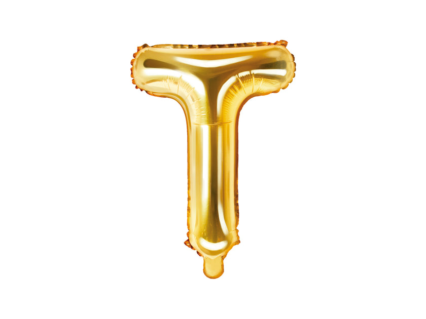 Ballon aluminium lettre T doré