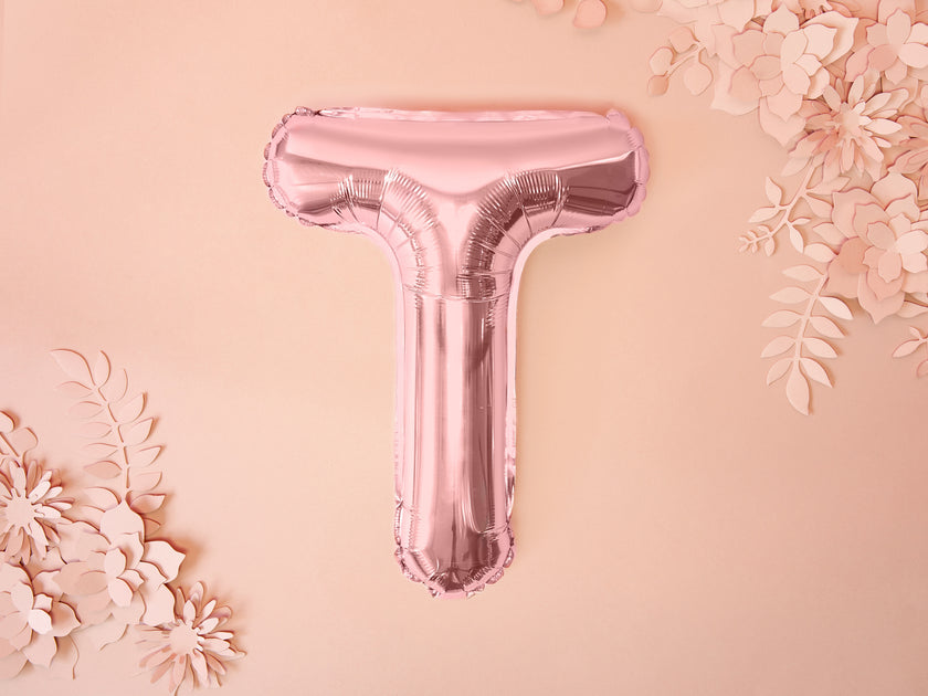 Ballon aluminium lettre T rose gold
