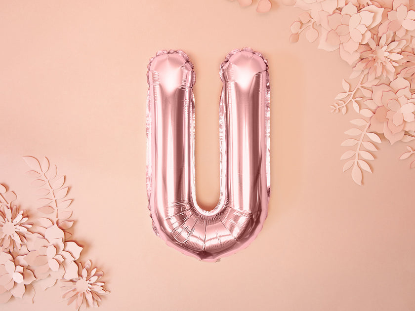 Ballon aluminium lettre U rose gold (35cm)