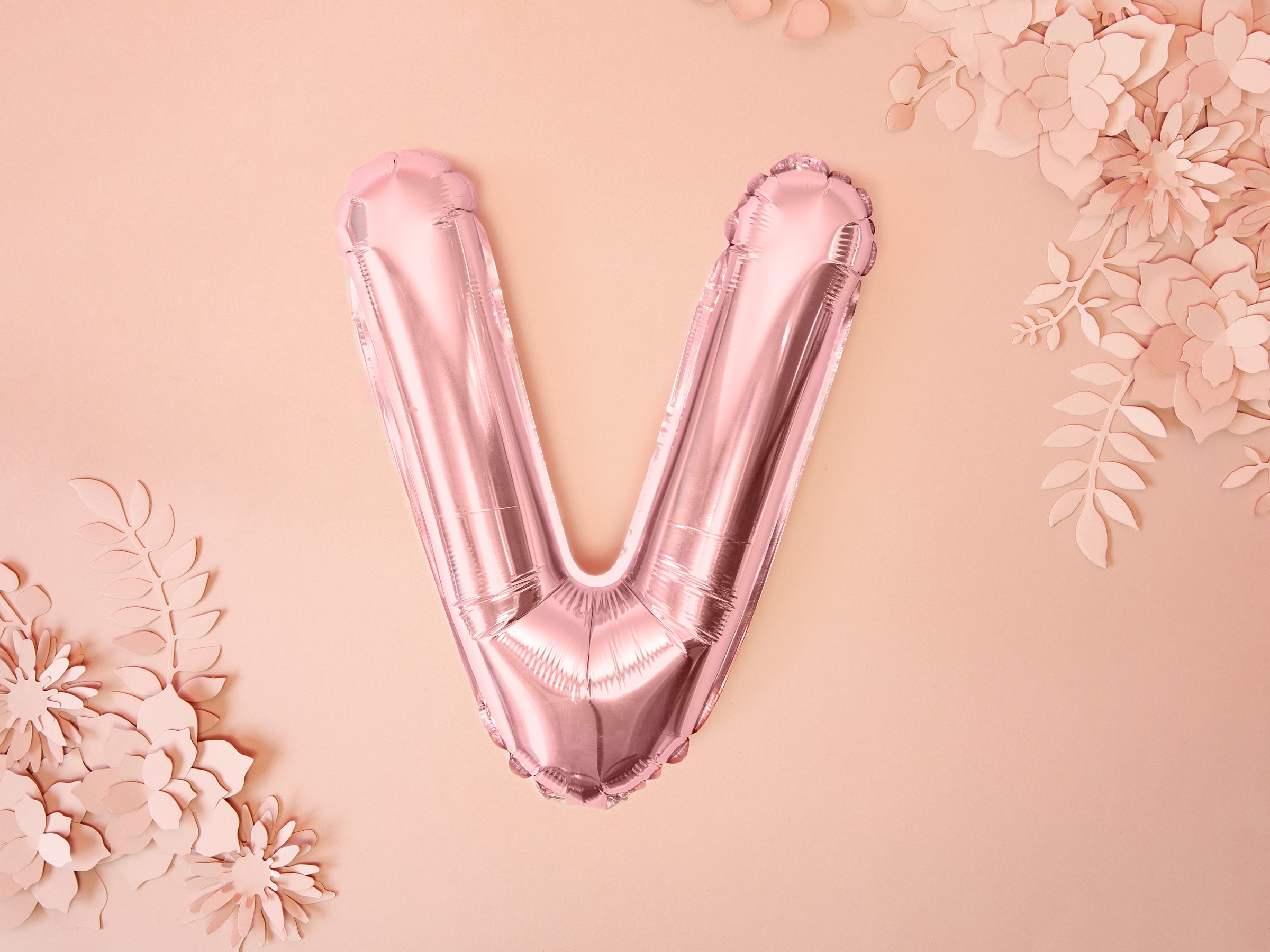 Ballon aluminium lettre V rose gold (35cm)