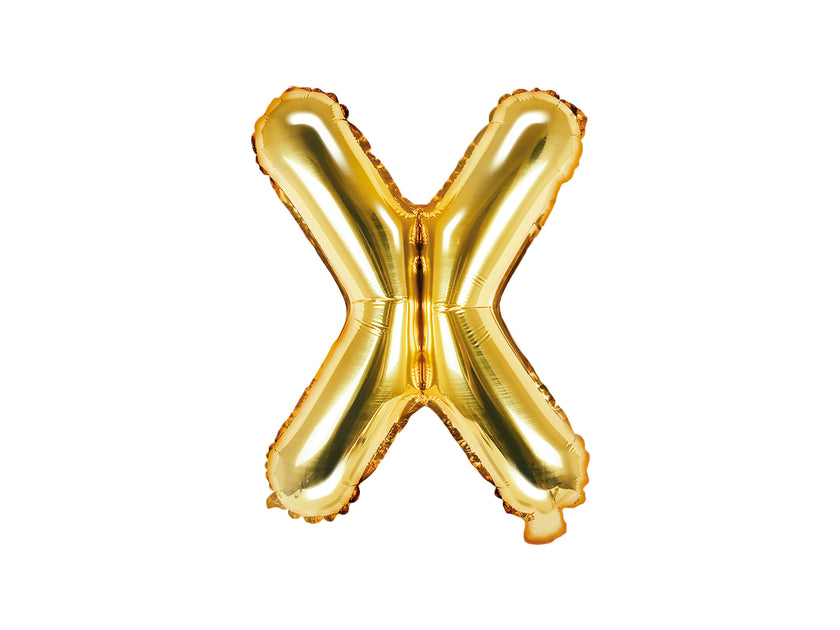 Ballon aluminium lettre X doré (35cm)