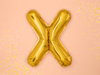 Ballon aluminium lettre X doré (35cm)