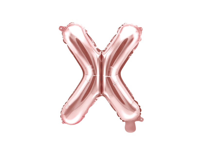 Ballon aluminium lettre X rose gold (35cm)