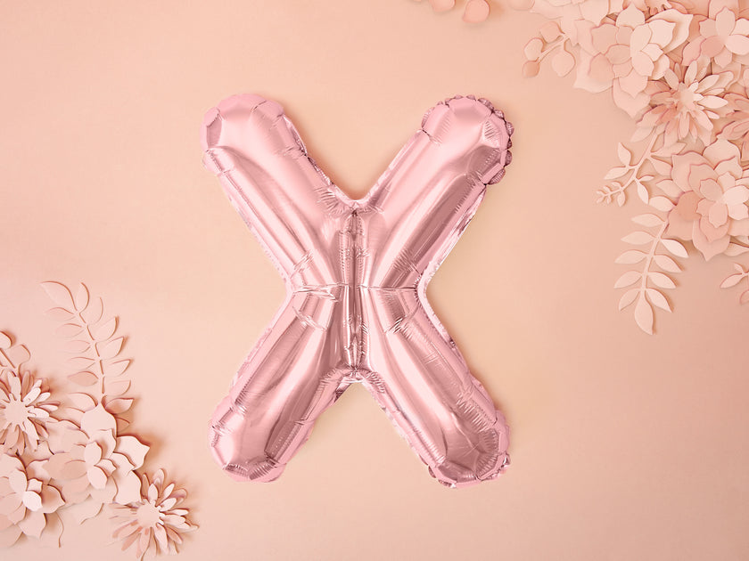 Ballon aluminium lettre X rose gold (35cm)