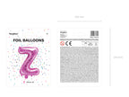 Ballon aluminium lettre Z rose foncé (35 cm)