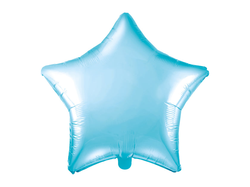 Ballon aluminium en forme d'étoile bleu ciel