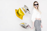 Ballon aluminium en forme d'étoile doré