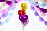 Ballon aluminium en forme de coeur rose foncé