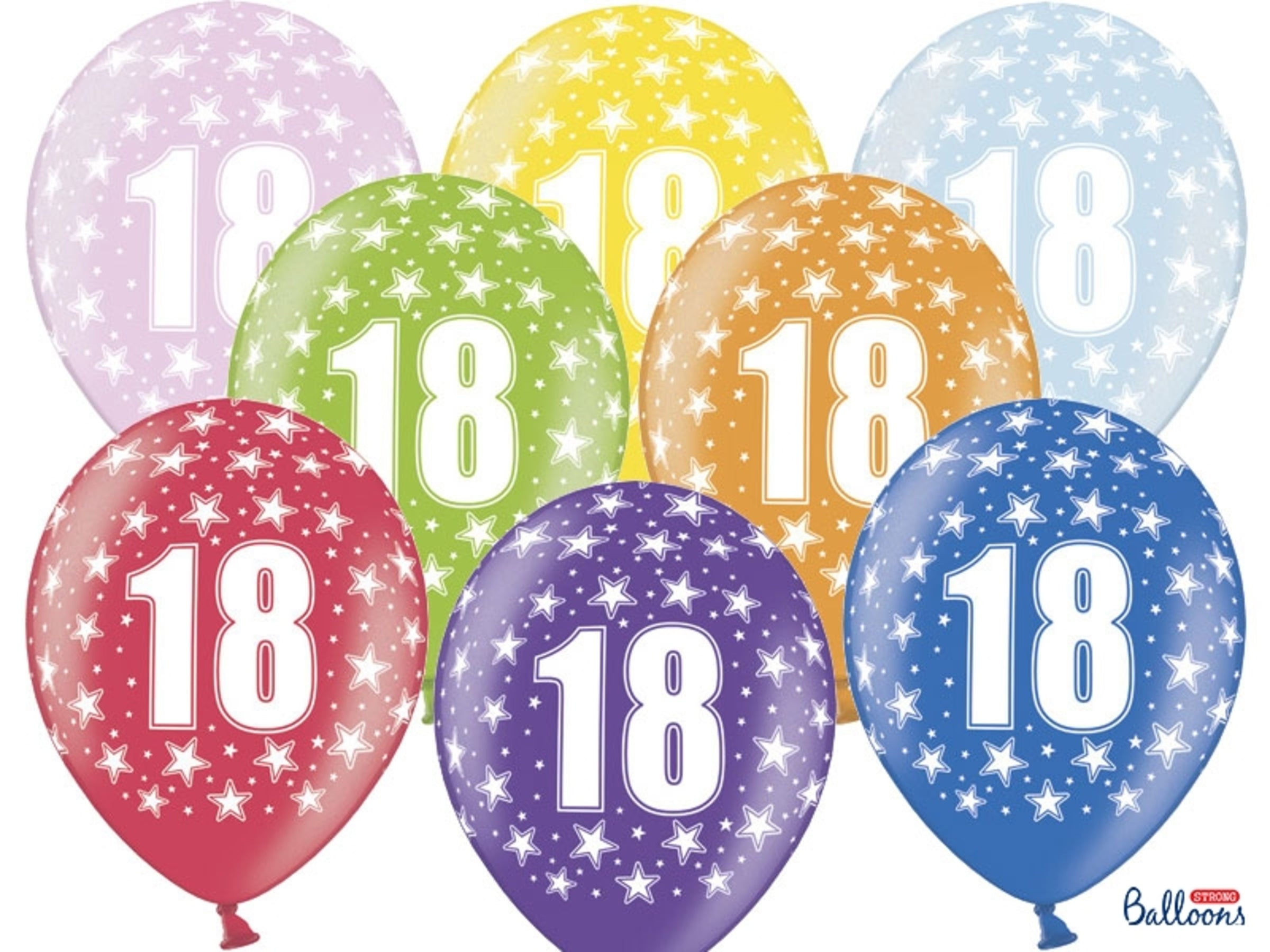 6 ballons 18 ans multicolores en latex