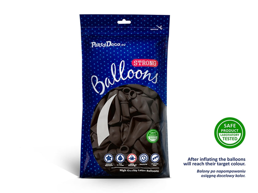 10 ballons extra résistants marron foncé (30 cm)