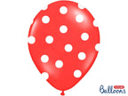 6 ballons corail à pois blancs (30 cm)