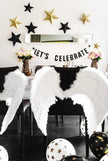 6 ballons noirs avec étoiles dorées (30 cm)