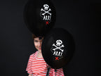 6 ballons en latex fête pirate noir (30 cm) - Pirates Party