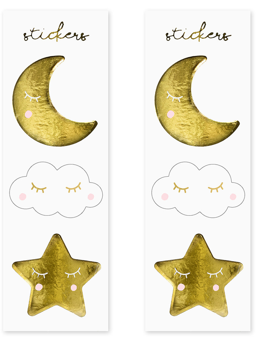 6 sacs à bonbons avec étoiles et lunes - Golden Sky