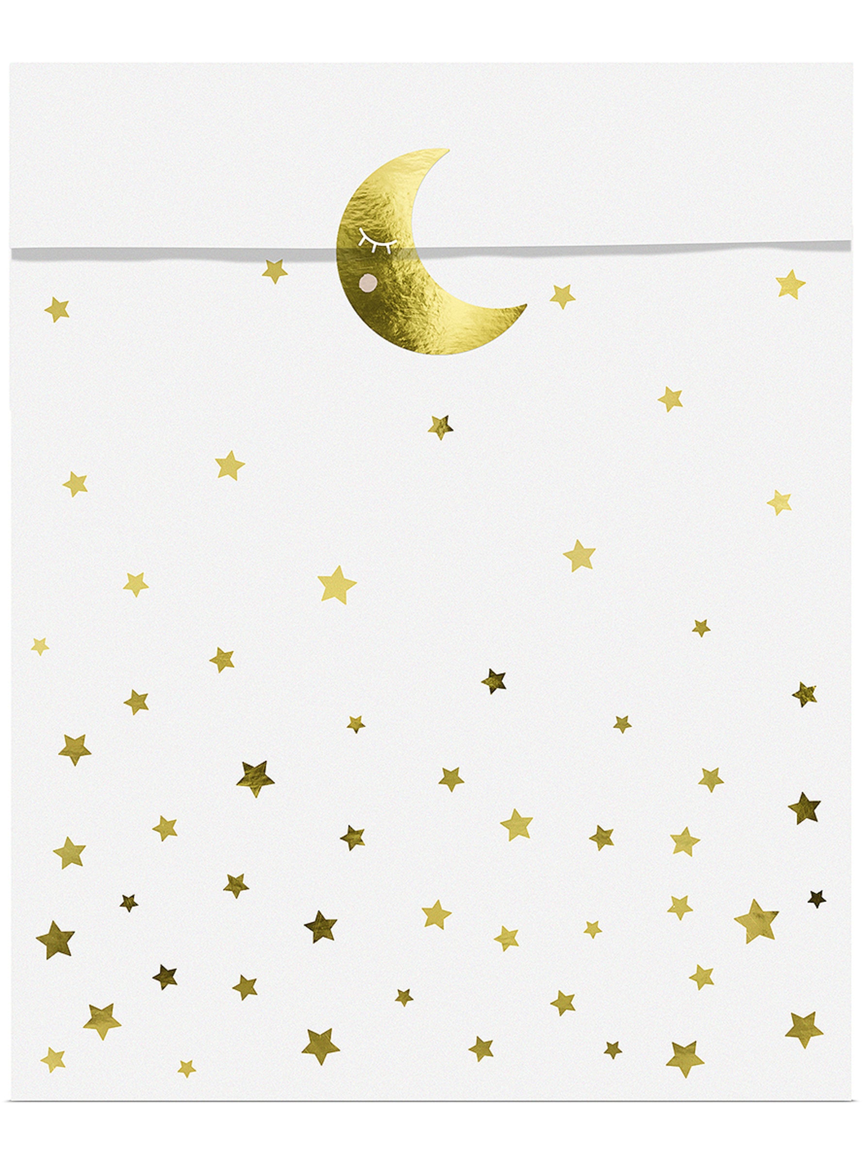 6 sacs à bonbons avec étoiles et lunes - Golden Sky