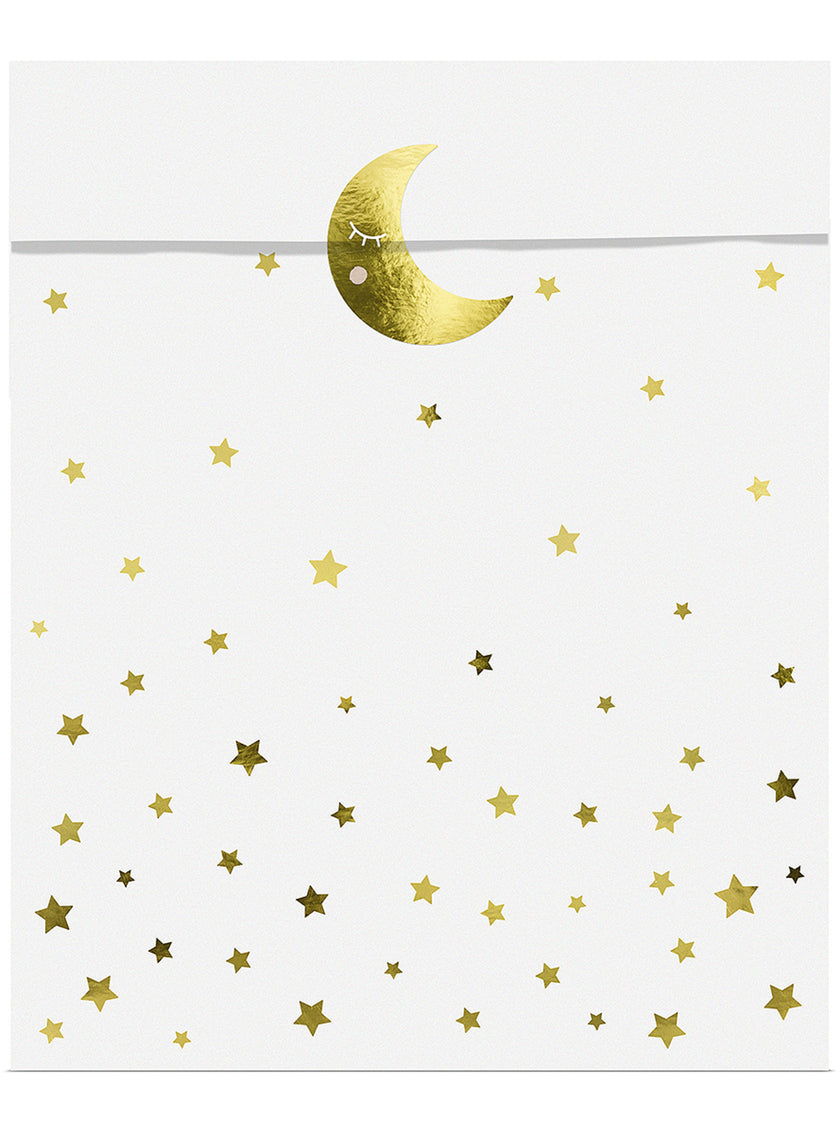 6 sacs à bonbons avec étoiles et lunes - Golden Sky