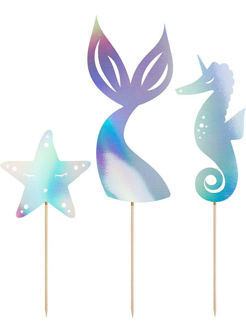 Décoration pour gâteau queue de sirène iridescent - Iridescent Mermaid