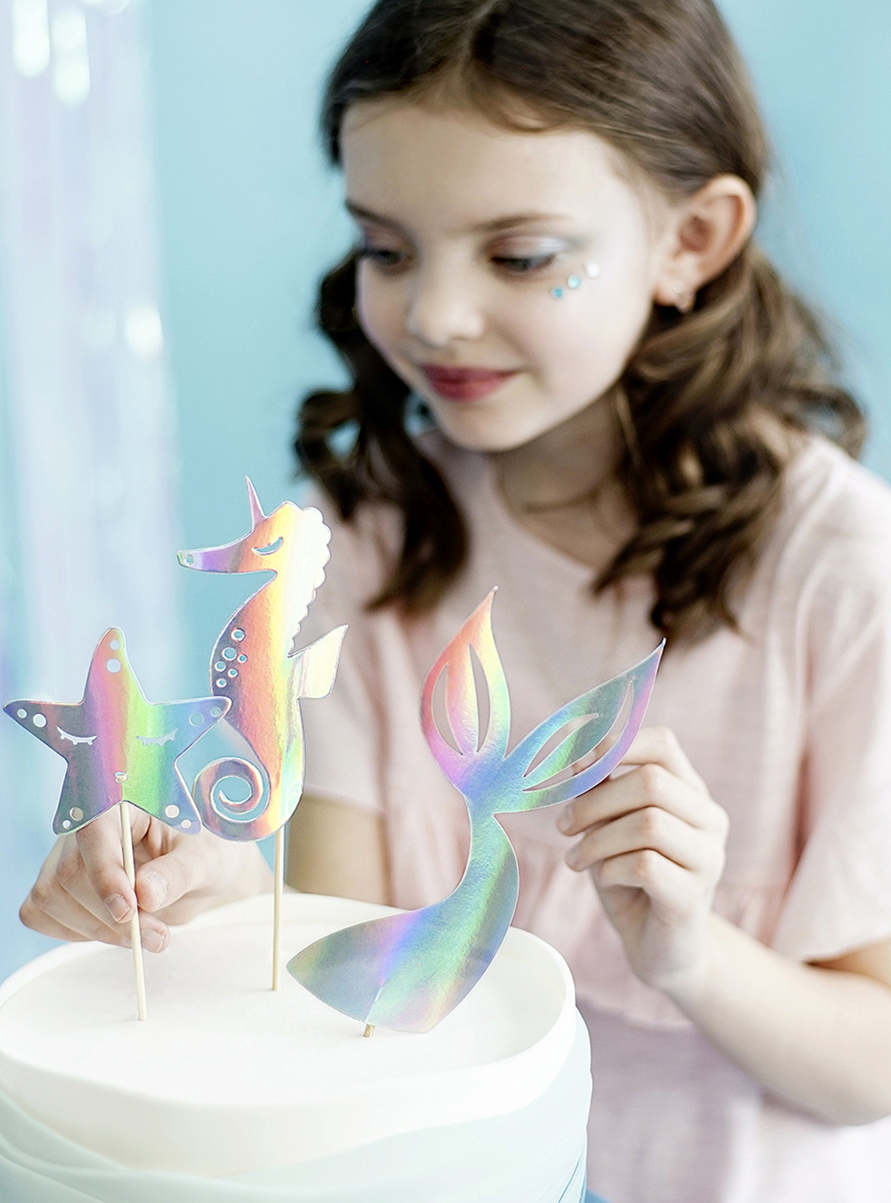 Décoration pour gâteau queue de sirène iridescent - Iridescent Mermaid