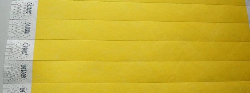 bracelet en tyvek sans marquage jaune fluo 19mm