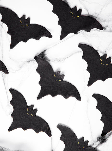 20 Serviettes en papier cocktail chauve-souris (16 cm)