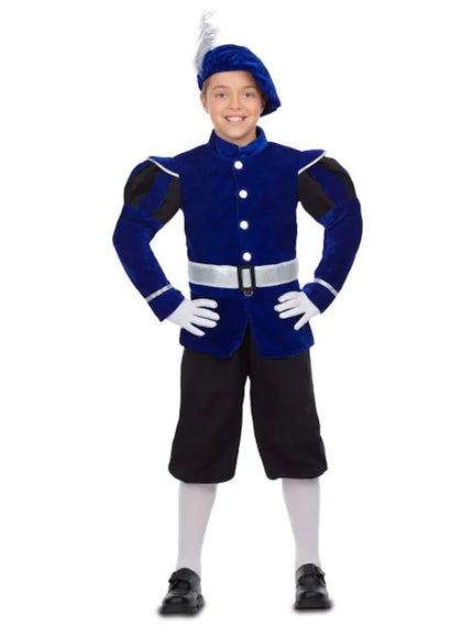 Déguisement page royal élégant bleu enfant