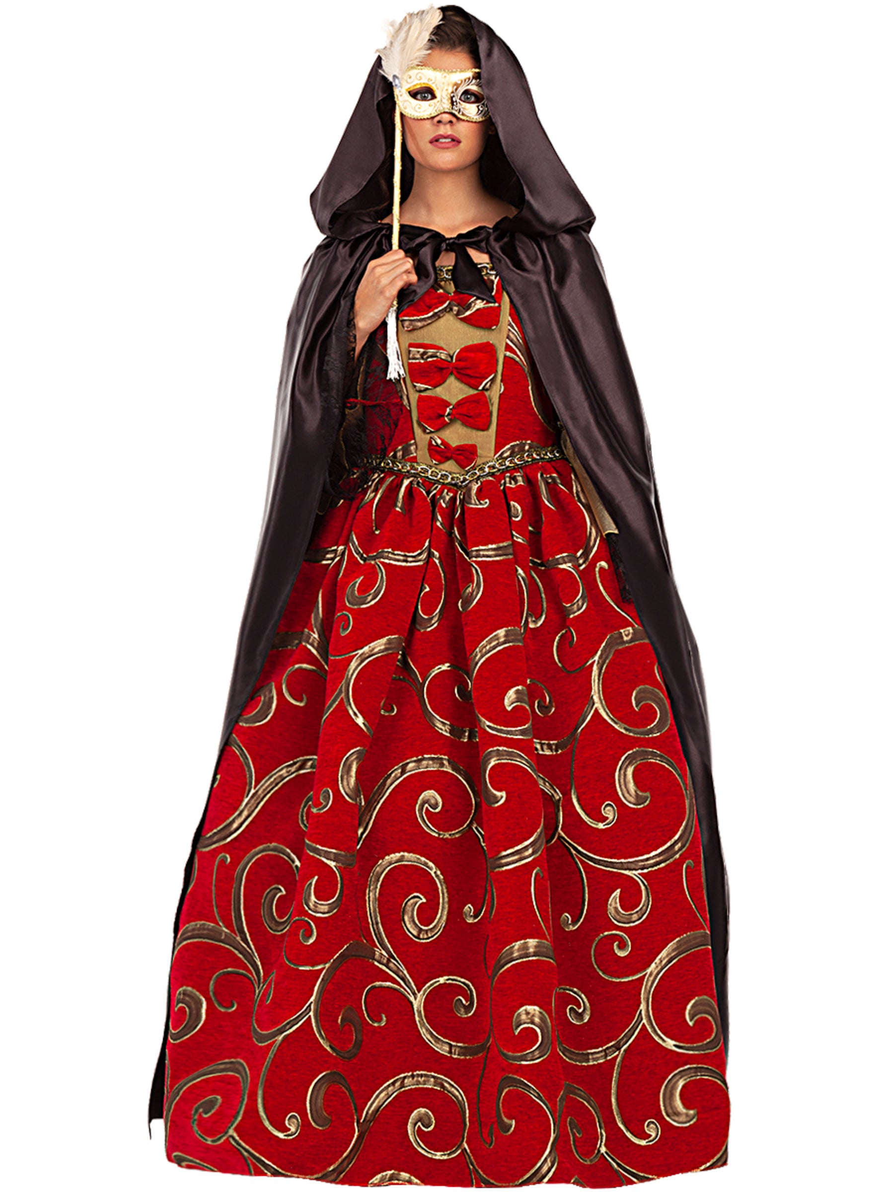 Cape noire en satin à capuche