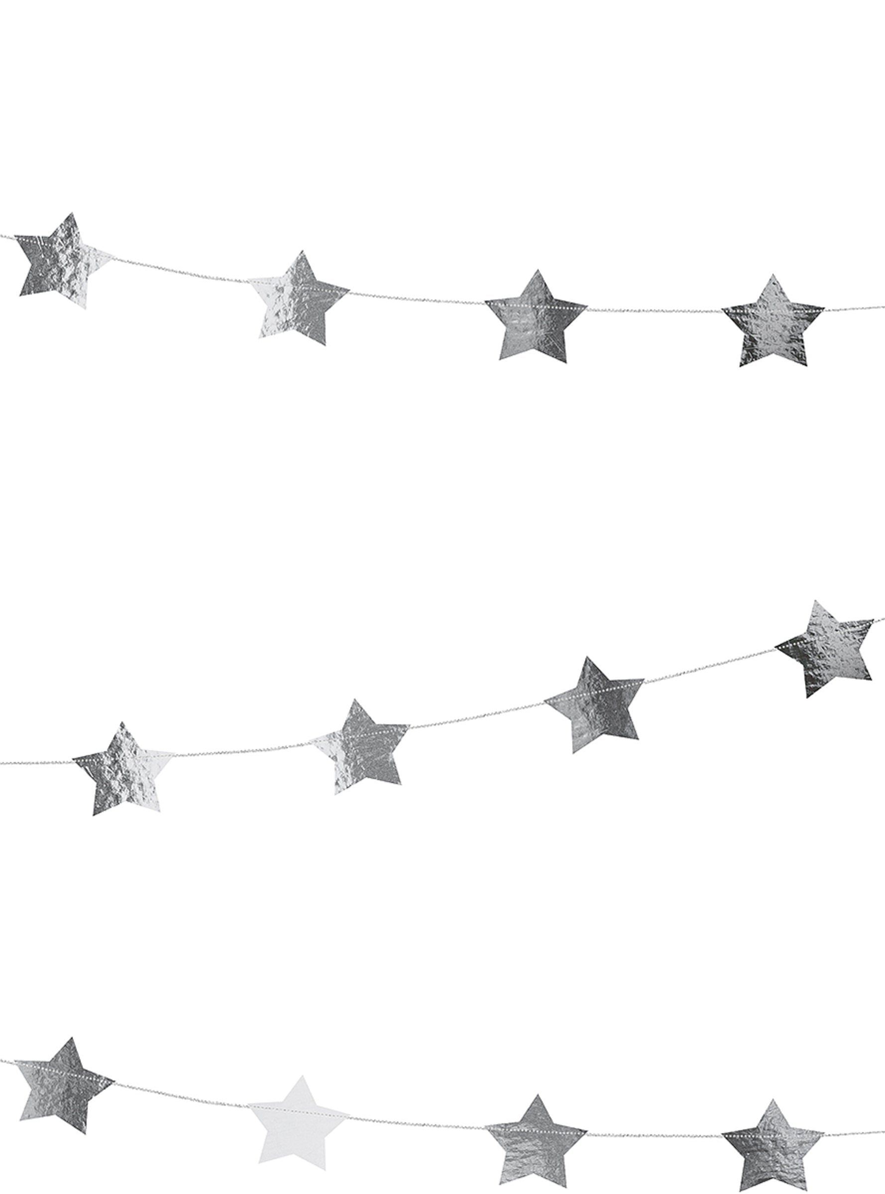 Guirlande étoiles argentées (3,6 m)