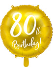 Ballon 80 th Birthday doré (45 cm)