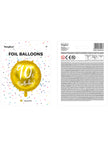 Ballon 90 th Birthday doré (45 cm)